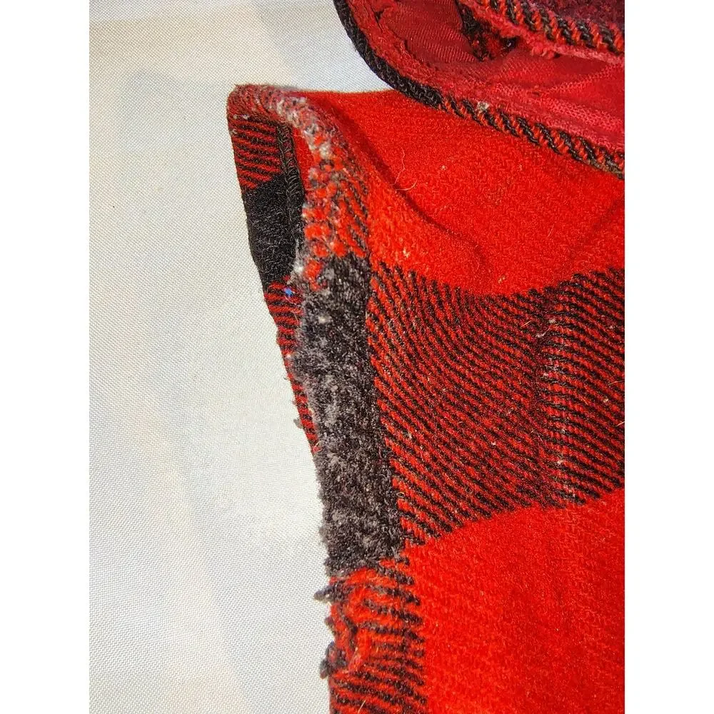 Vintage Johnson Woolen Mills Double Cape Hunting Jacket Red/Black Plaid 40/42